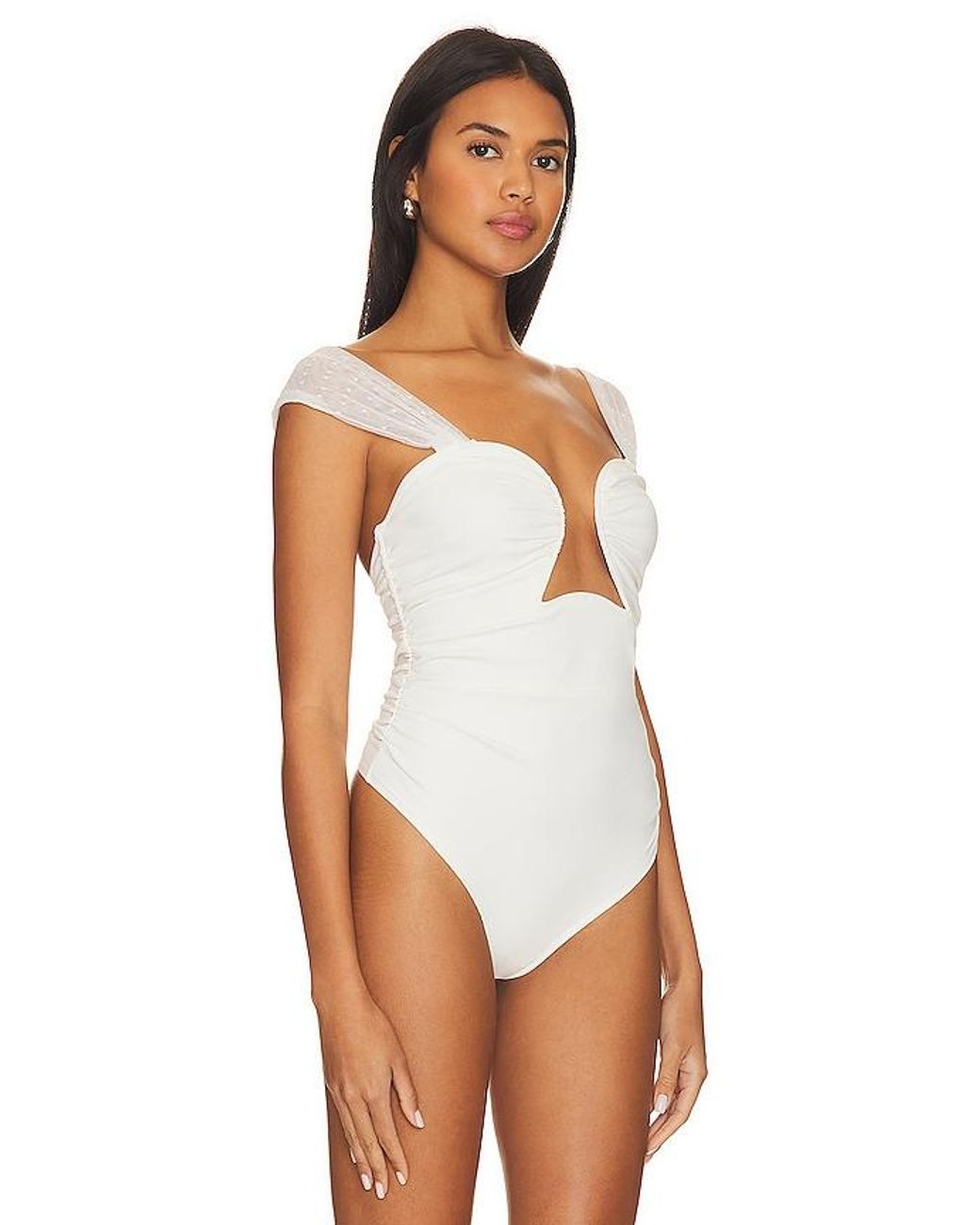 Free People White X Revolve Double Take Bodysuit