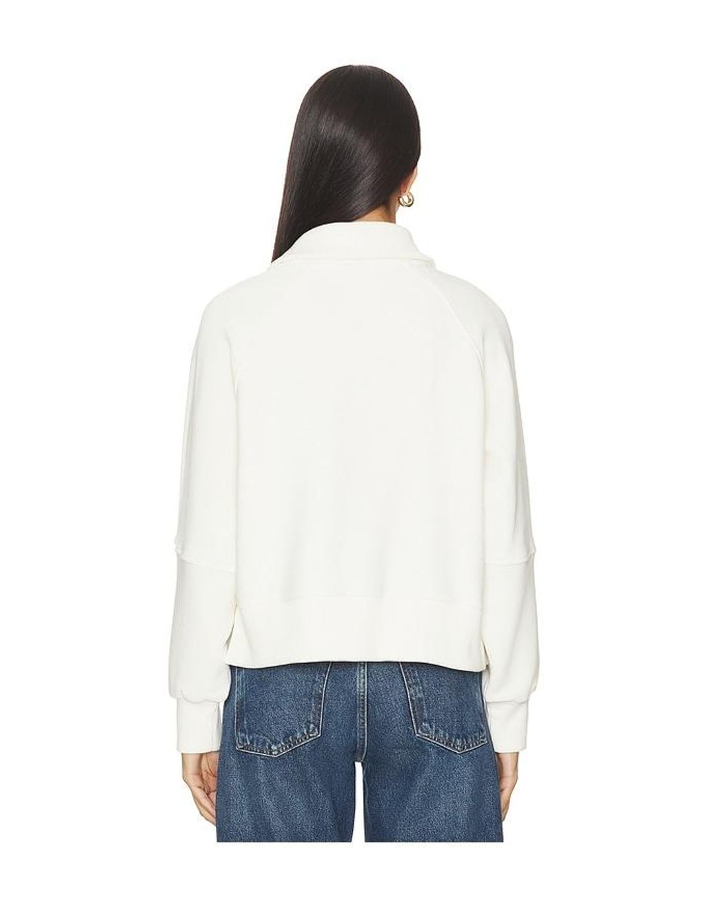 Varley White Milano Half Zip Sweatshirt