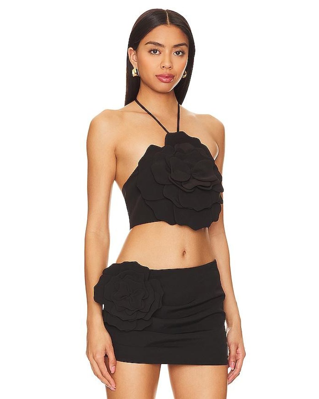 Lovers + Friends Black Zora Crop Top