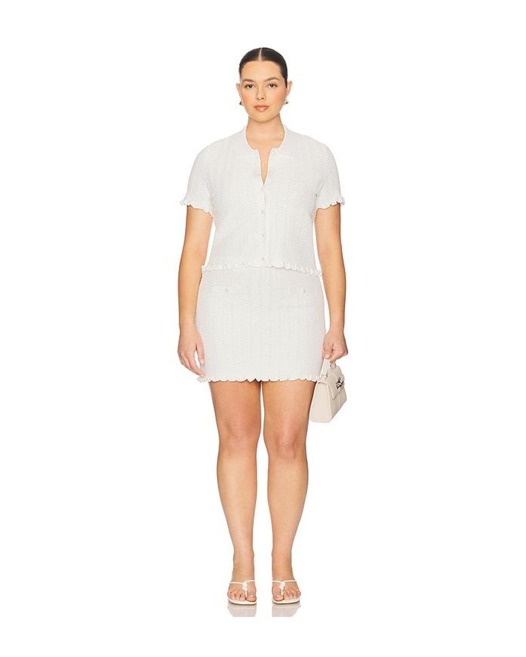 L'academie White Salisa Scallop Cardigan