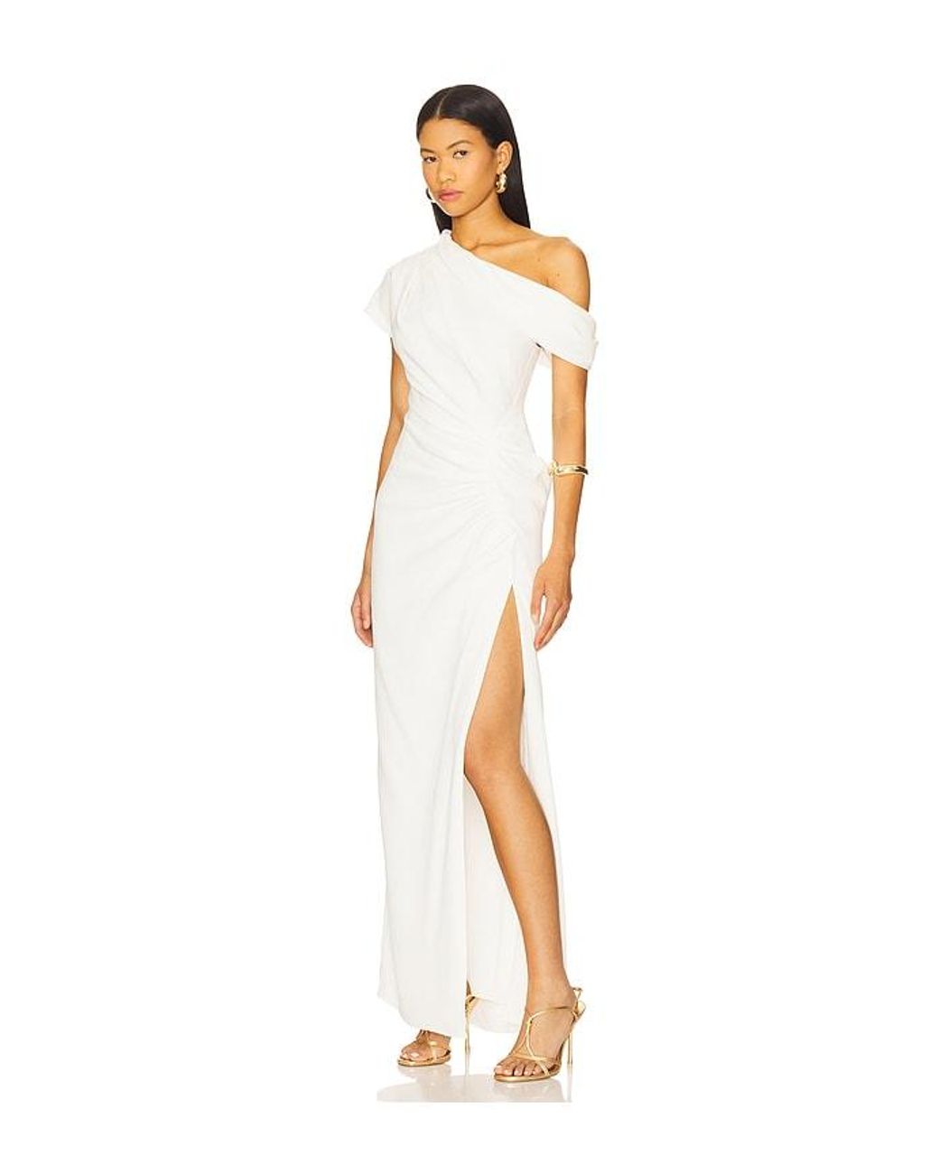Jonathan Simkhai White Kally Draped Midi Dress