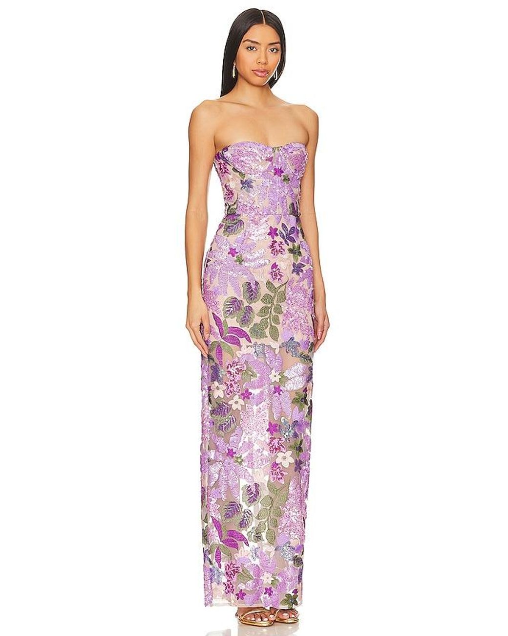 Bronx and Banco Multicolor Dahlia Gown