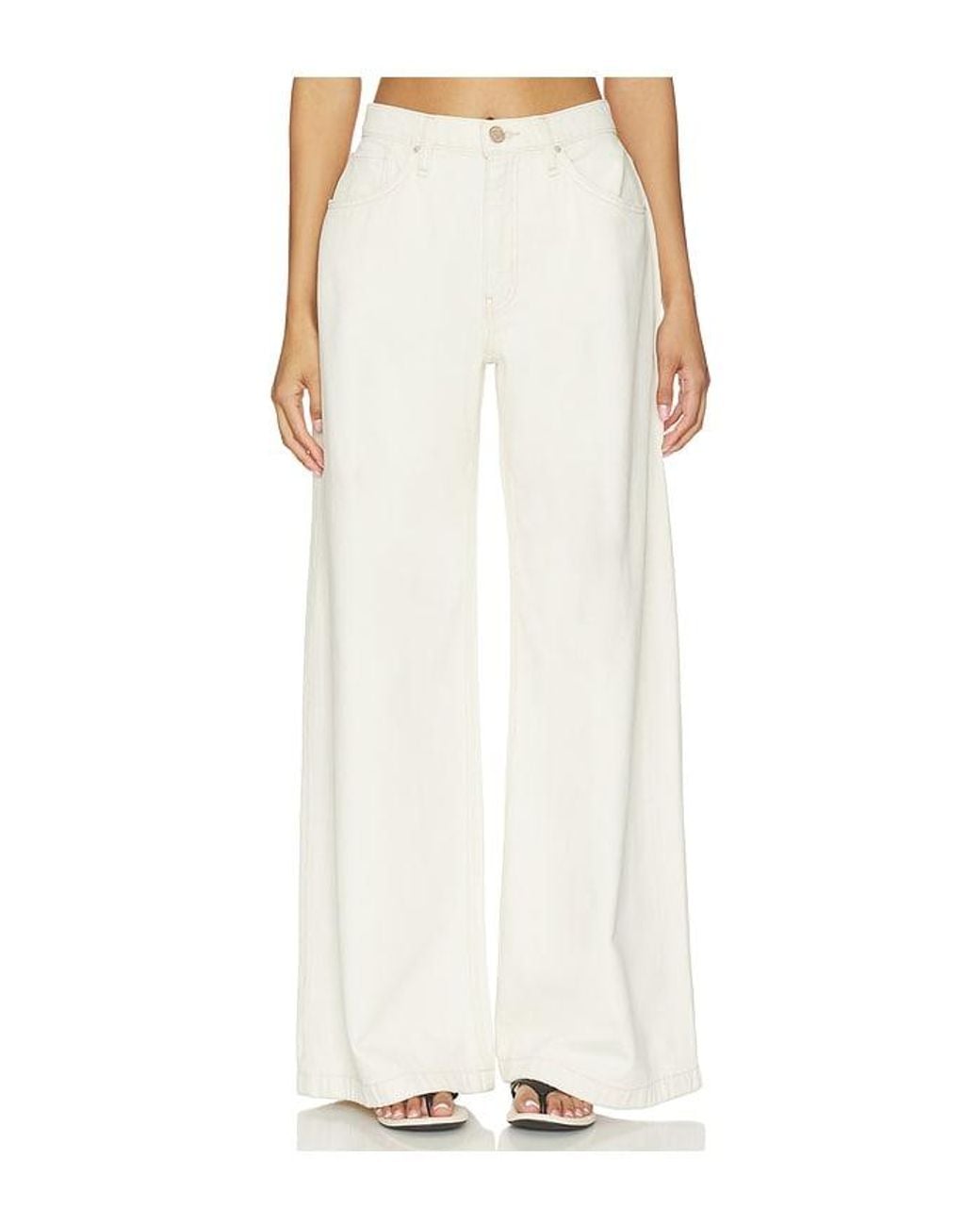 Hudson White Jodie Loose Wide Leg Jeans
