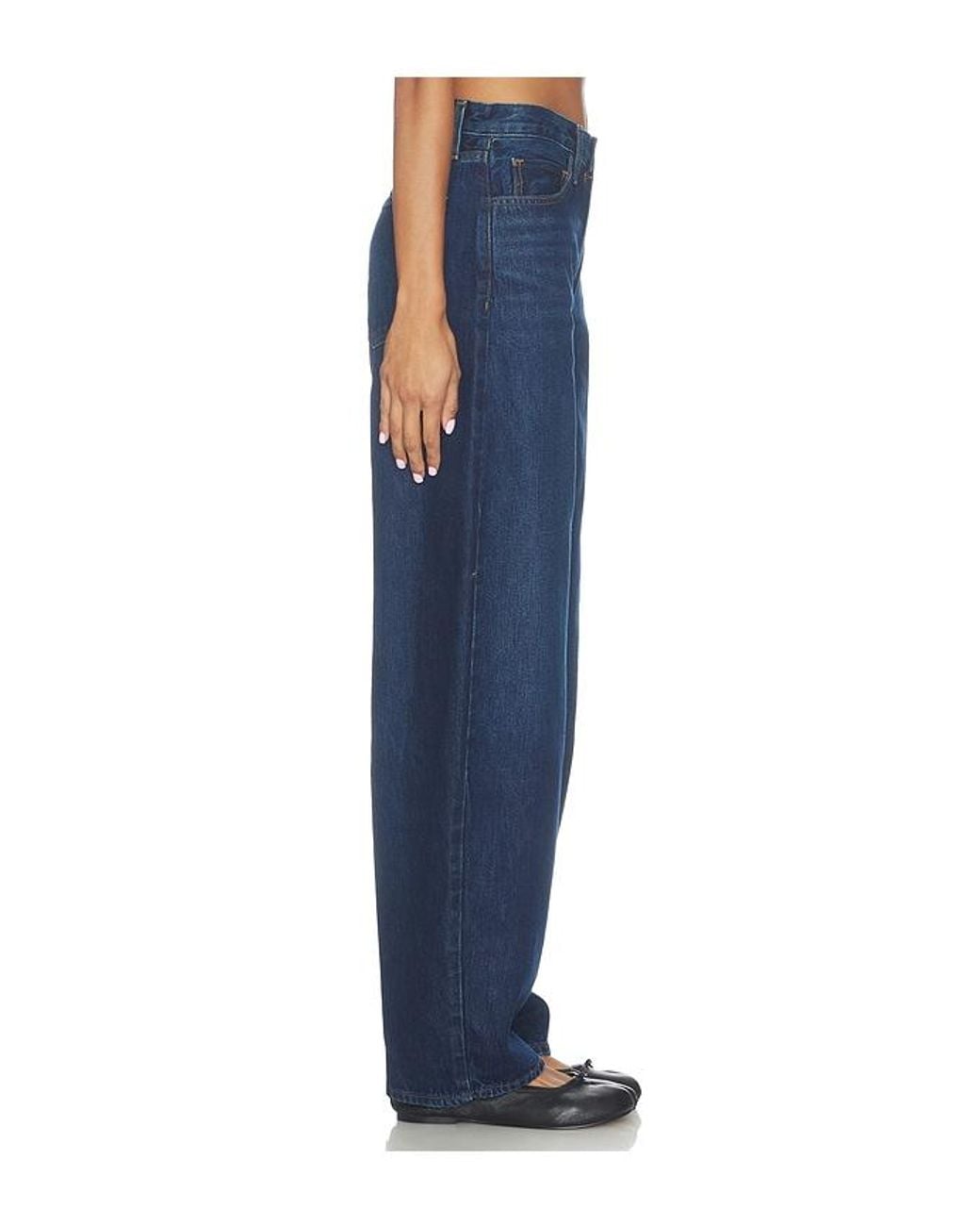 FAVORITE DAUGHTER Blue The Mercer Mid Rise Easy Barely Barrel Jean