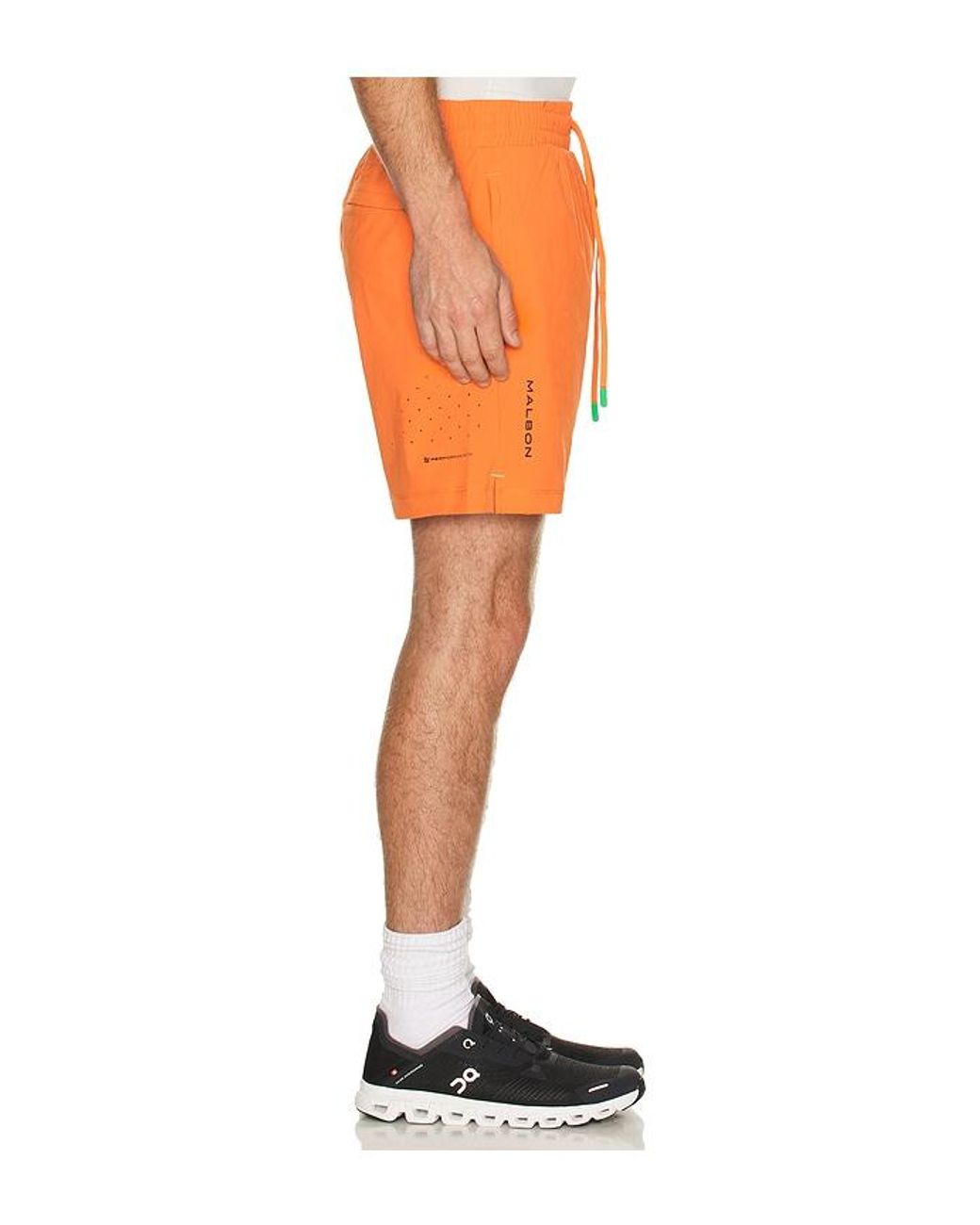 Malbon Orange Performance Poly Tech Short for men