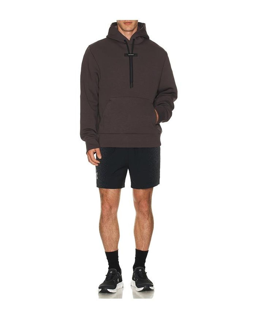 On Shoes Gray Focus Tech Hoodie for men