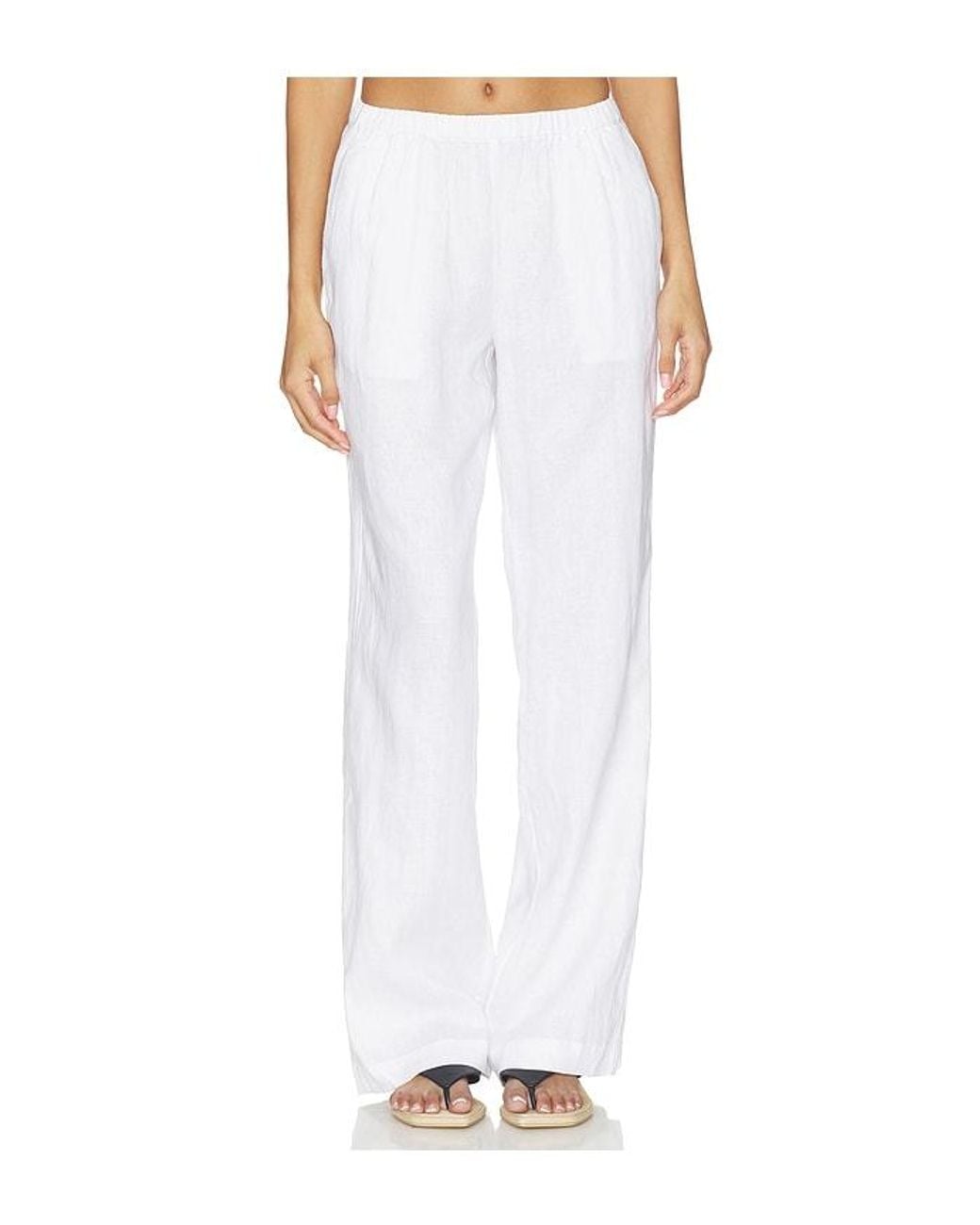 AEXAE White Linen Low Waist Day Pant