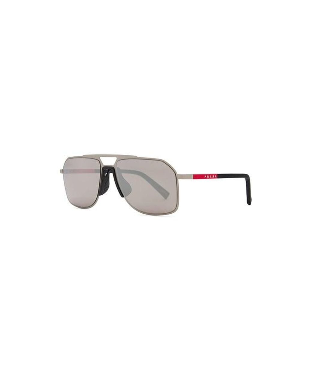 Prada Metallic Rectangular Sunglasses for men