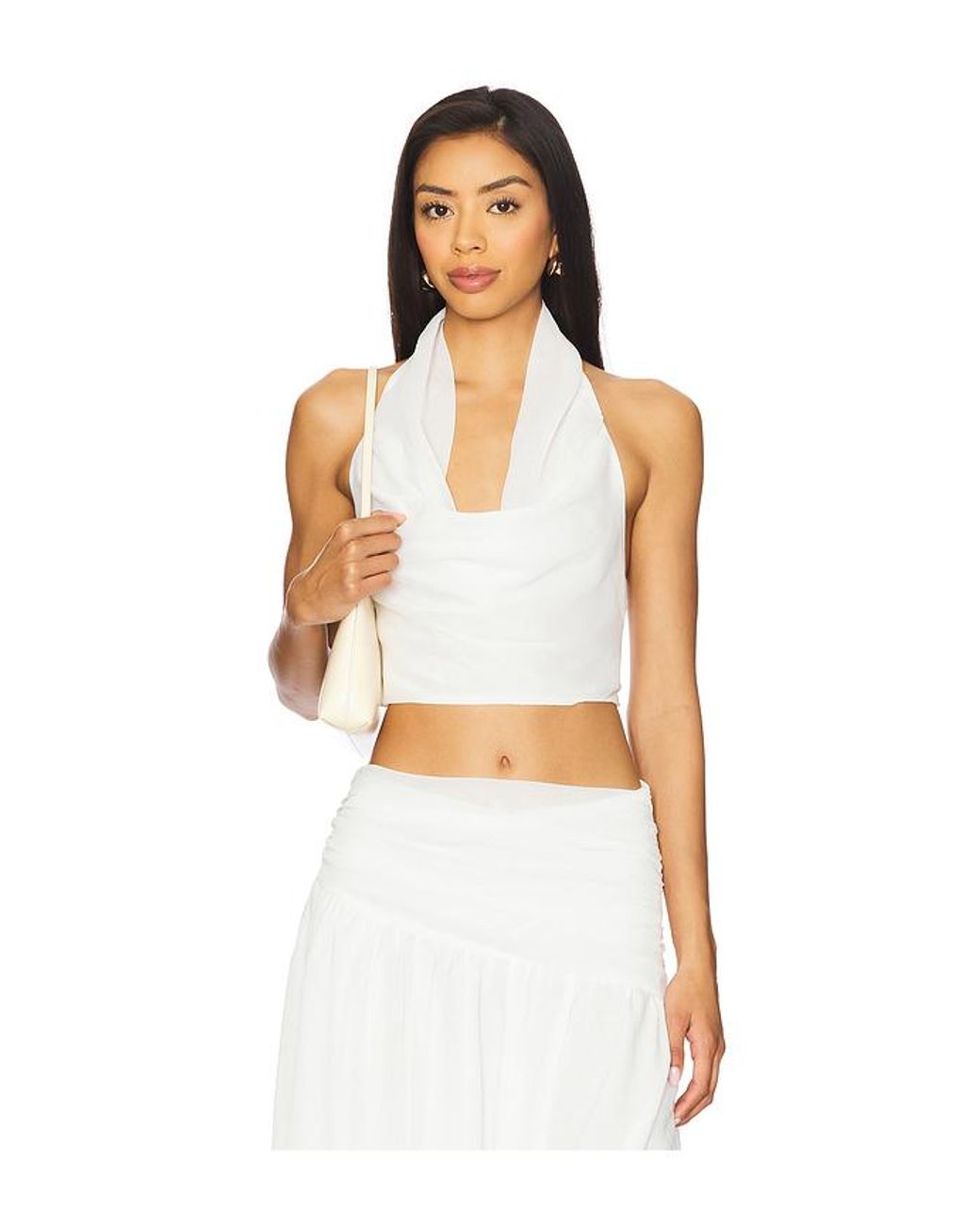 SNDY'S White X Revolve Camelia Cowl Top