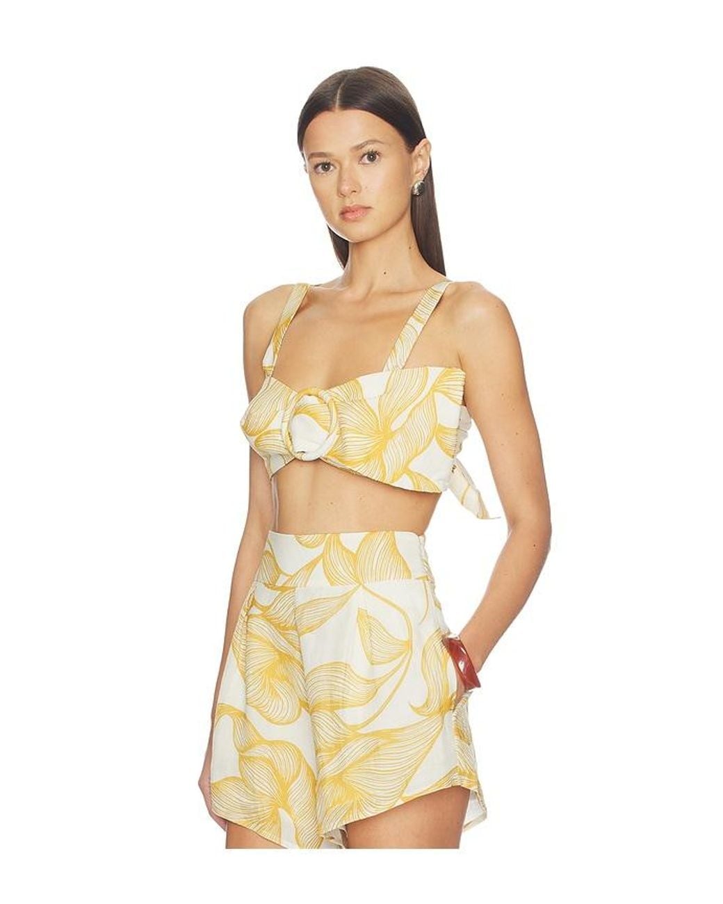 Adriana Degreas Multicolor Foliage Bralette Top