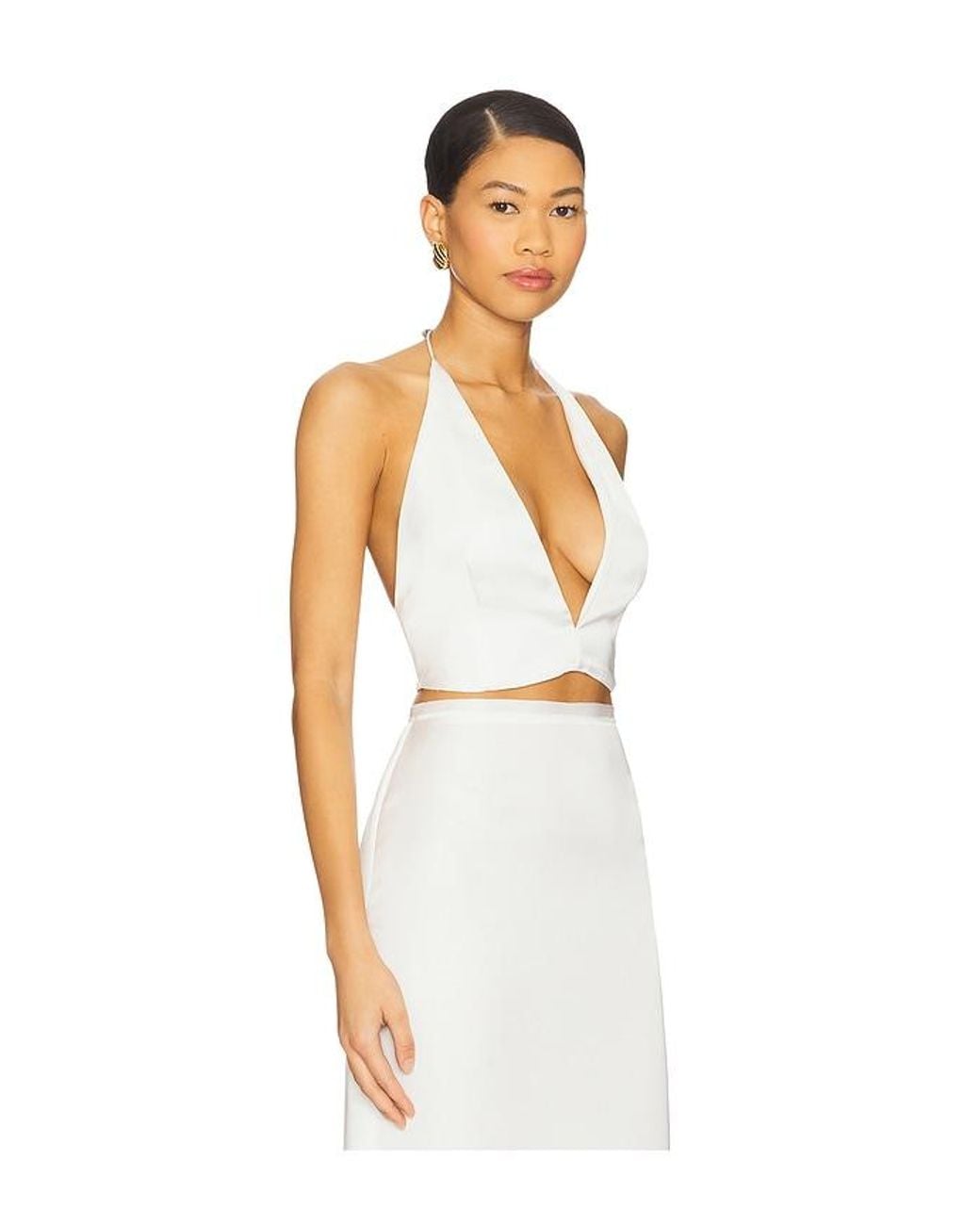 Milkwhite White X Revolve Top With V Neckline