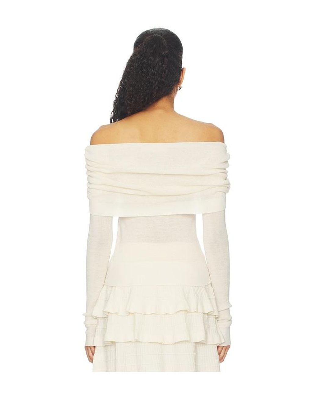 Susana Monaco Natural Light Merino Off Shoulder Sweater