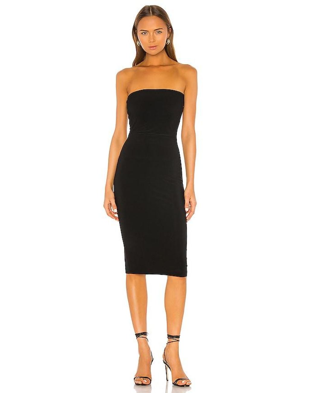Norma Kamali Black Strapless Knee-length Fitted Dress