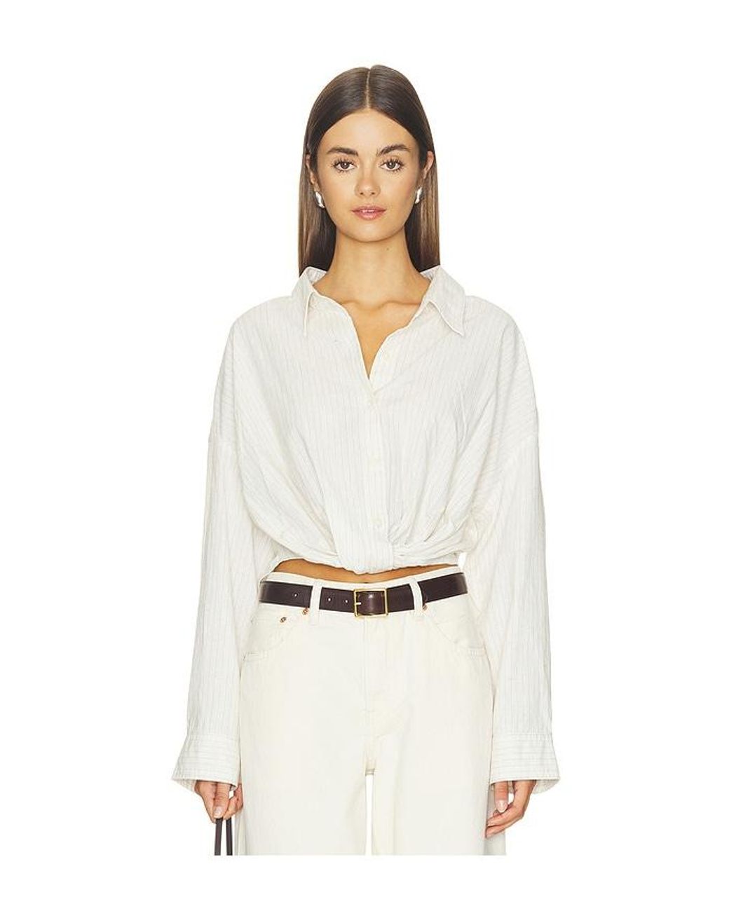 Denimist White Twisted Front Shirt