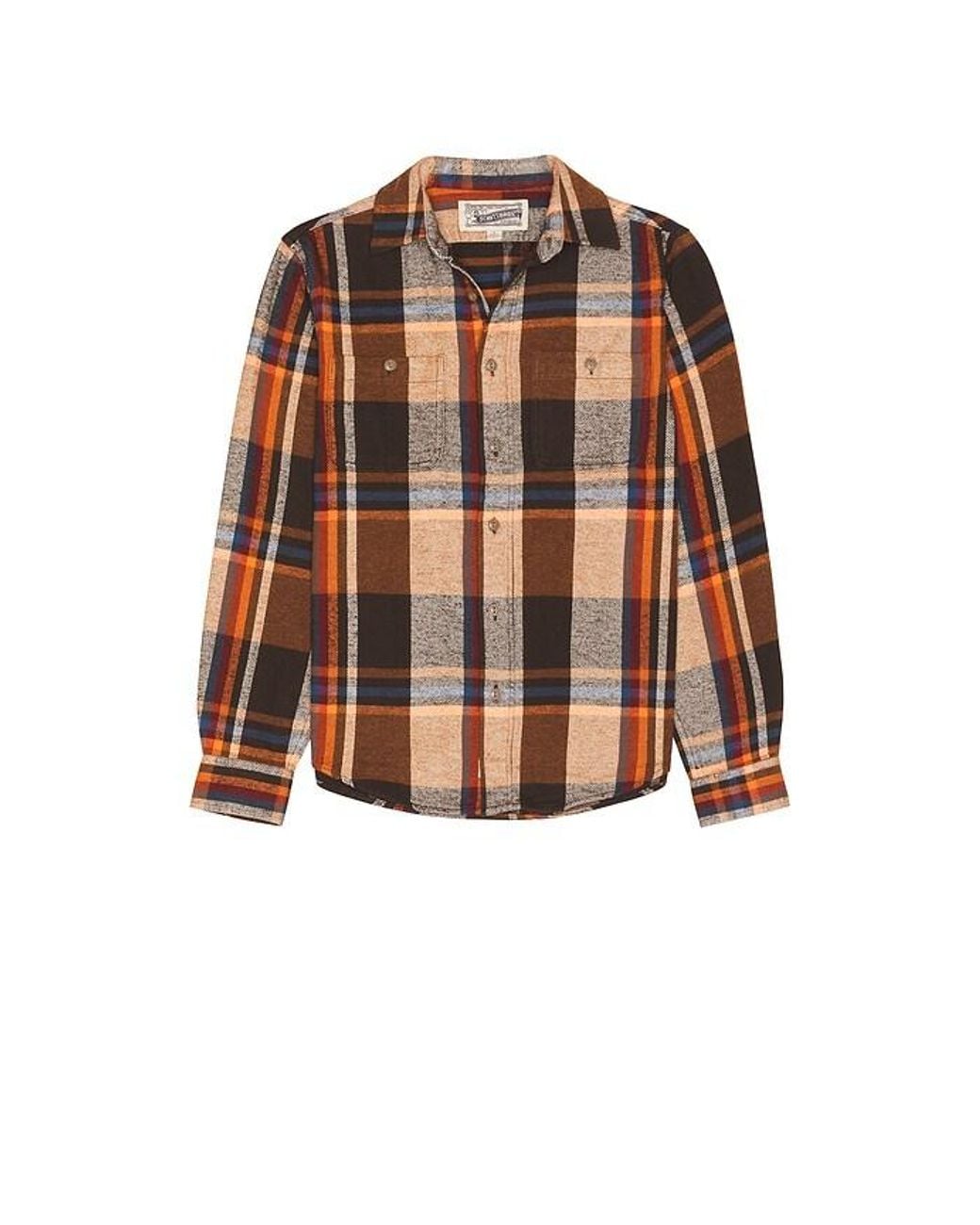 Schott Nyc Brown Heavy Flannel Work Shirt for men
