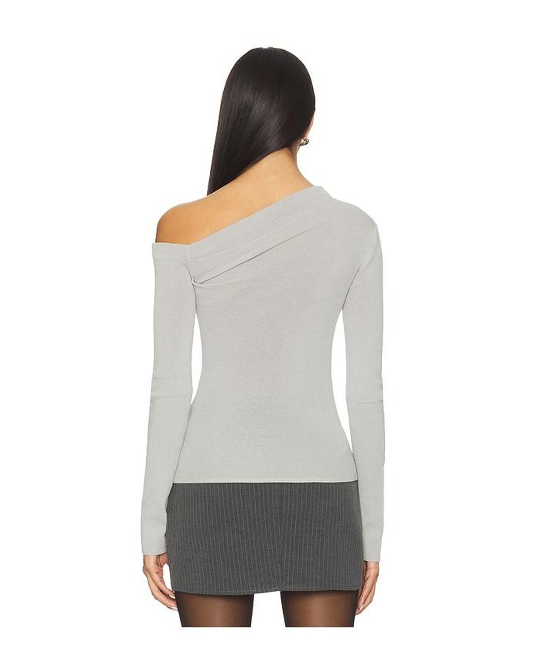 Lovers + Friends Gray Katalina Off The Shoulder Sweater