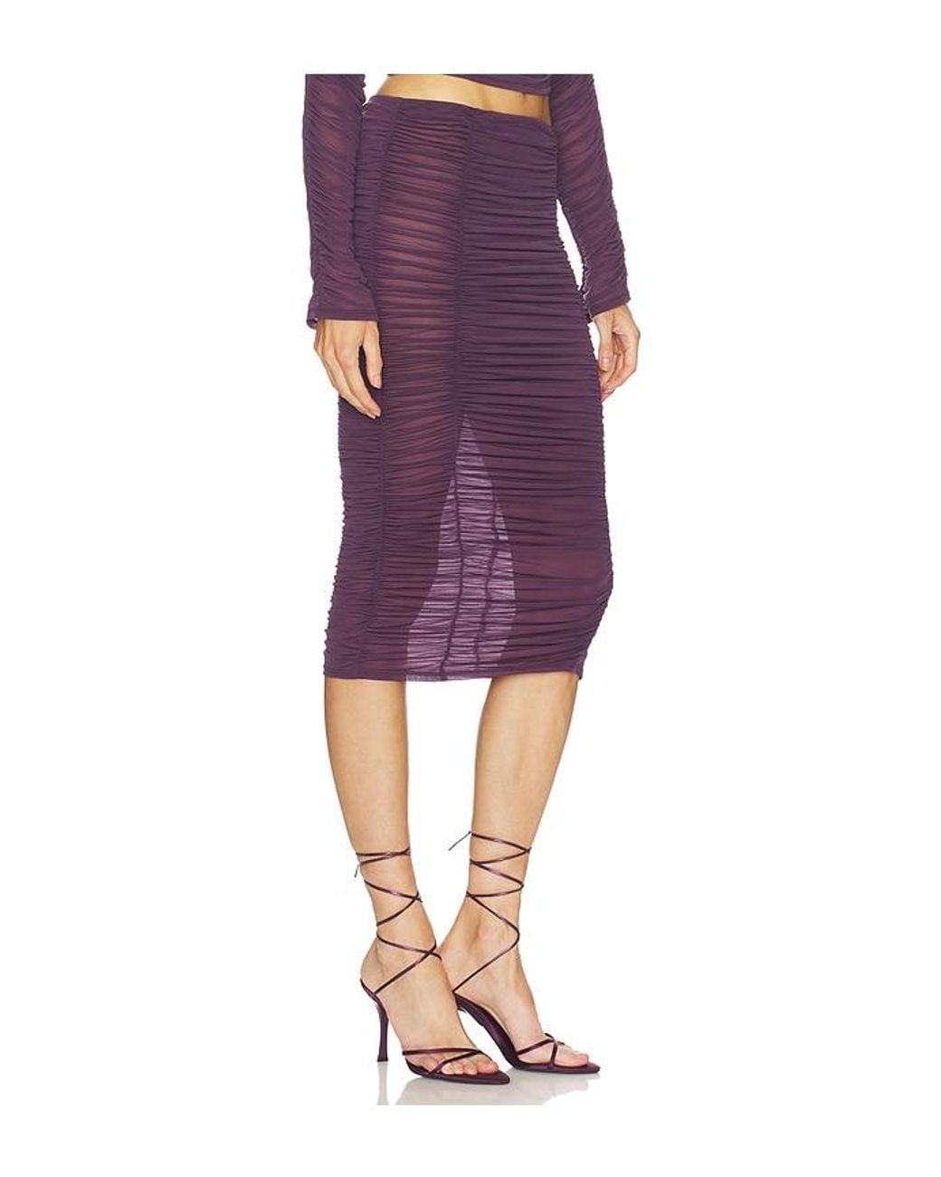 Camila Coelho Purple Nayeli Midi Skirt