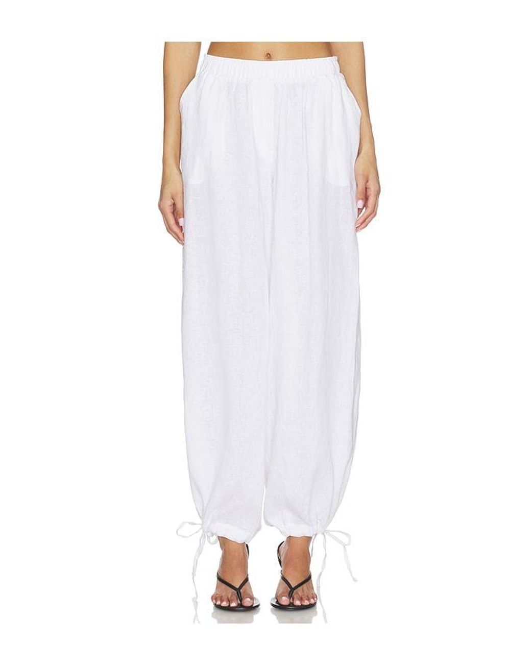AEXAE White Linen Balloon Pant