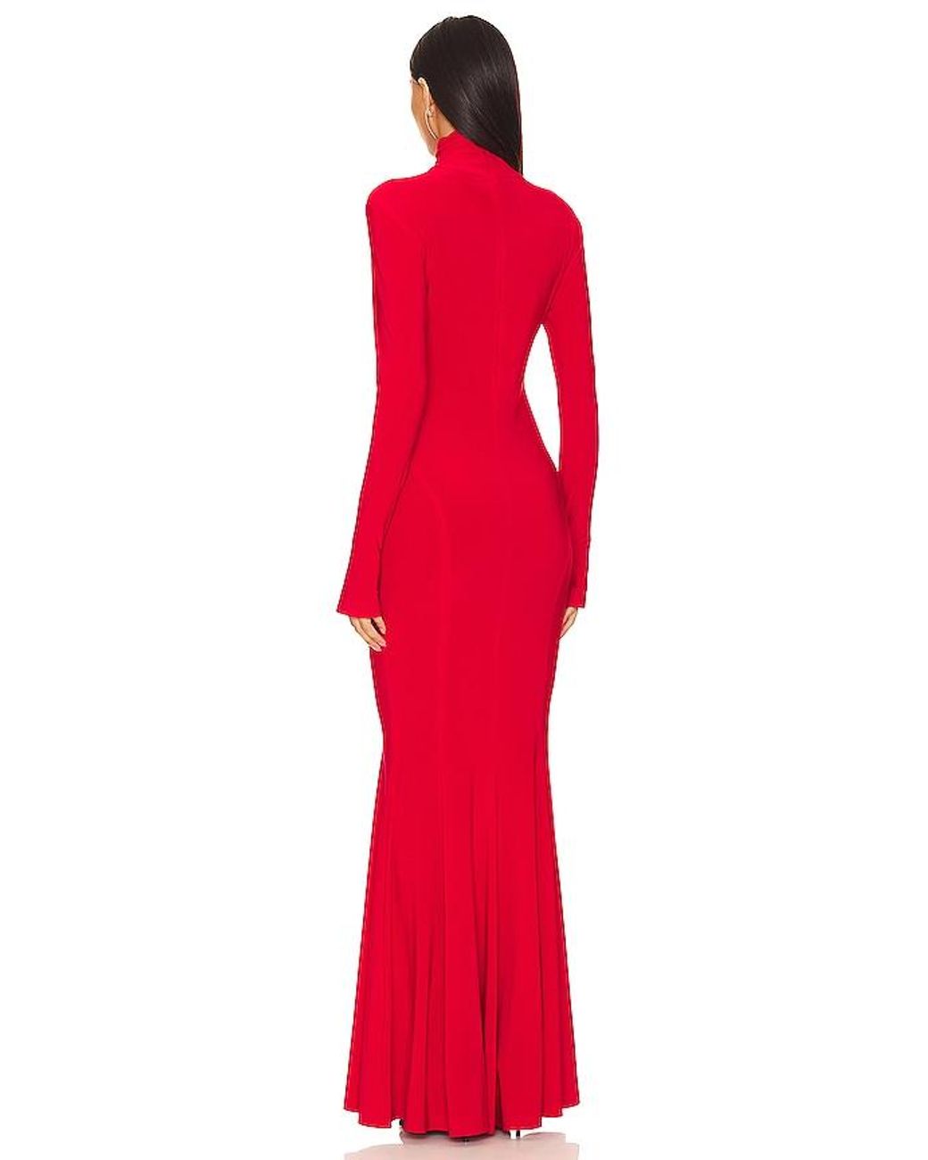 Norma Kamali Red X Revolve Turtle Fishtail Gown