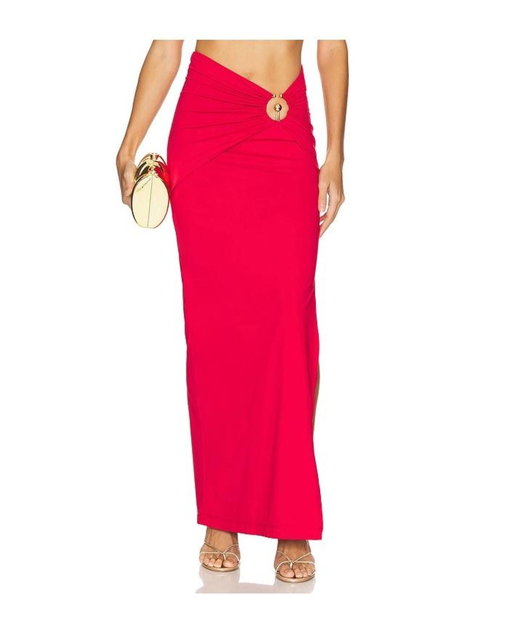 Bardot Red X Revolve Neve Maxi Skirt