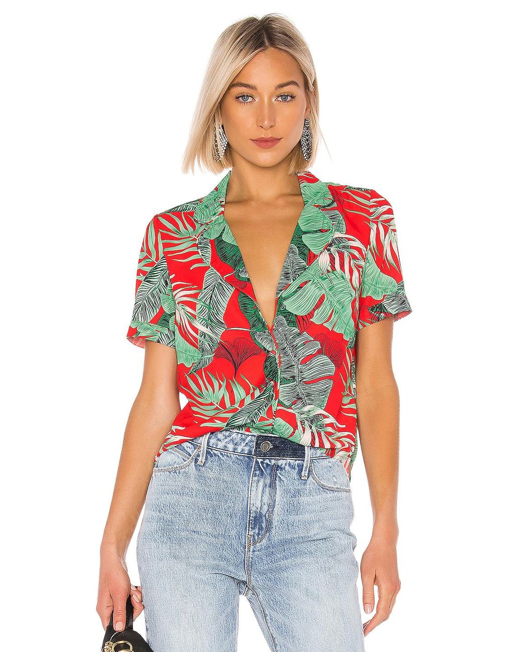 ladies tropical print shirts