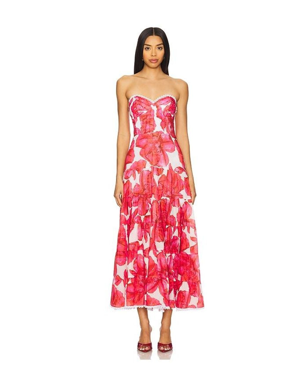 Charo Ruiz Red Ambar Long Dress