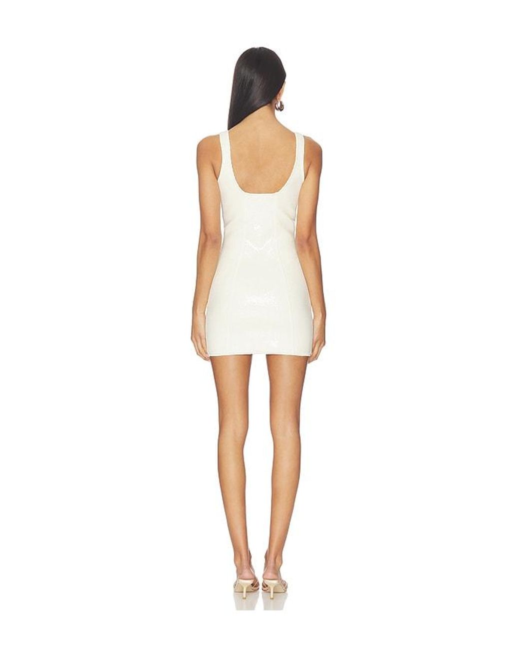 Fleur du Mal White Knit Bodycon Mini Corset Dress