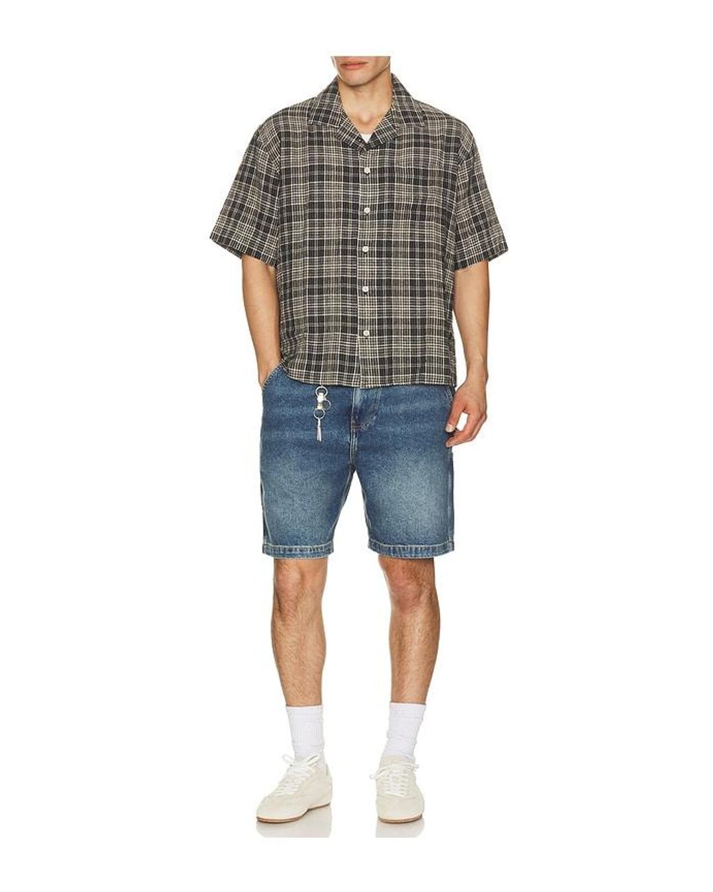 Corridor NYC Blue Denim Painter Short for men
