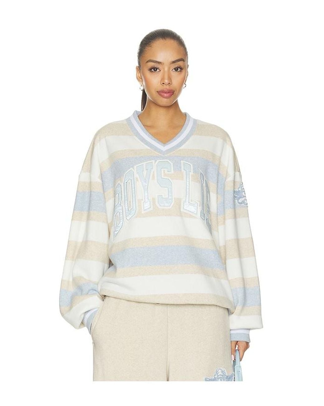 Boys Lie White Girl Next Door Hayley V-Neck Sweatshirt