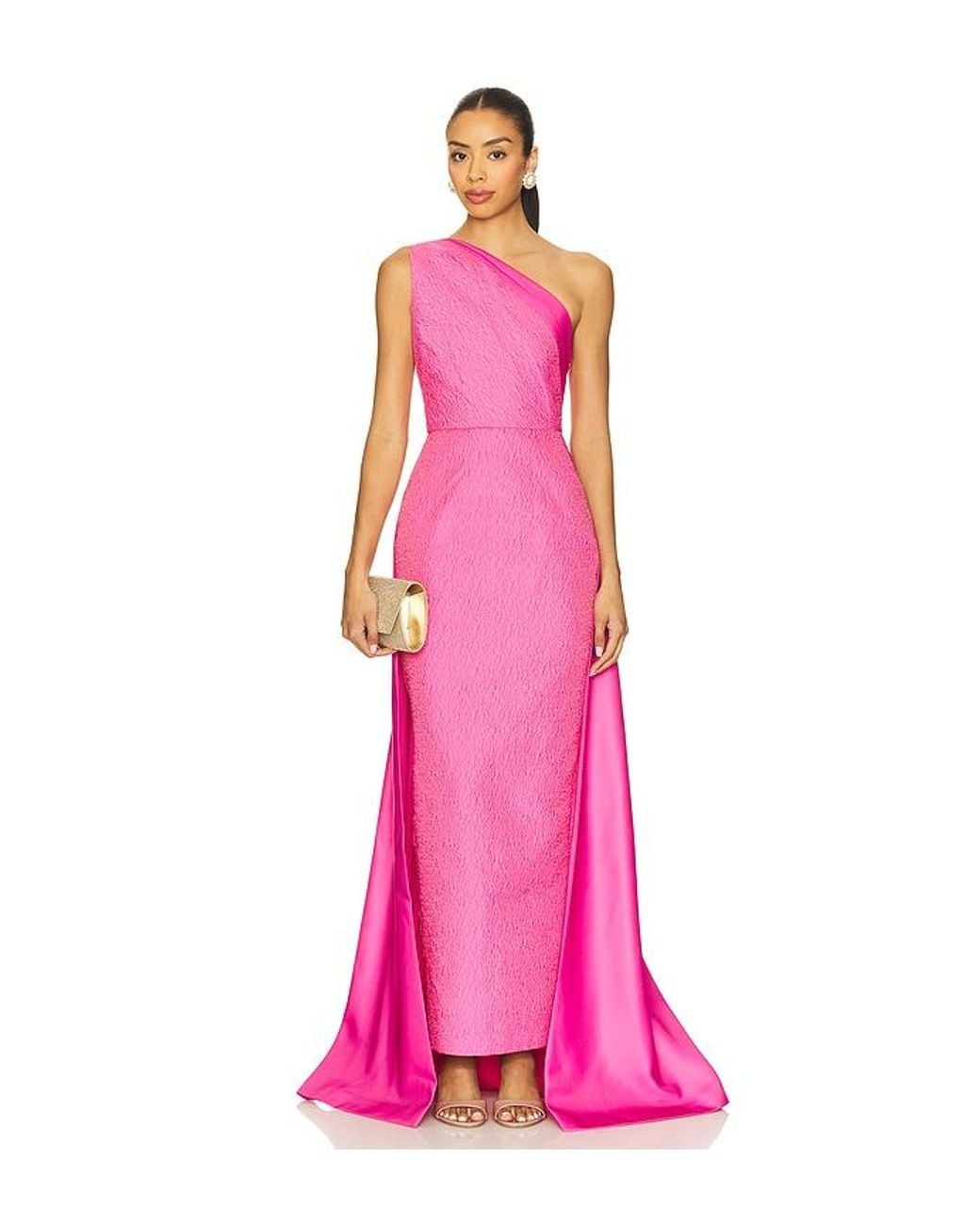 SAU LEE Pink Joslin Gown