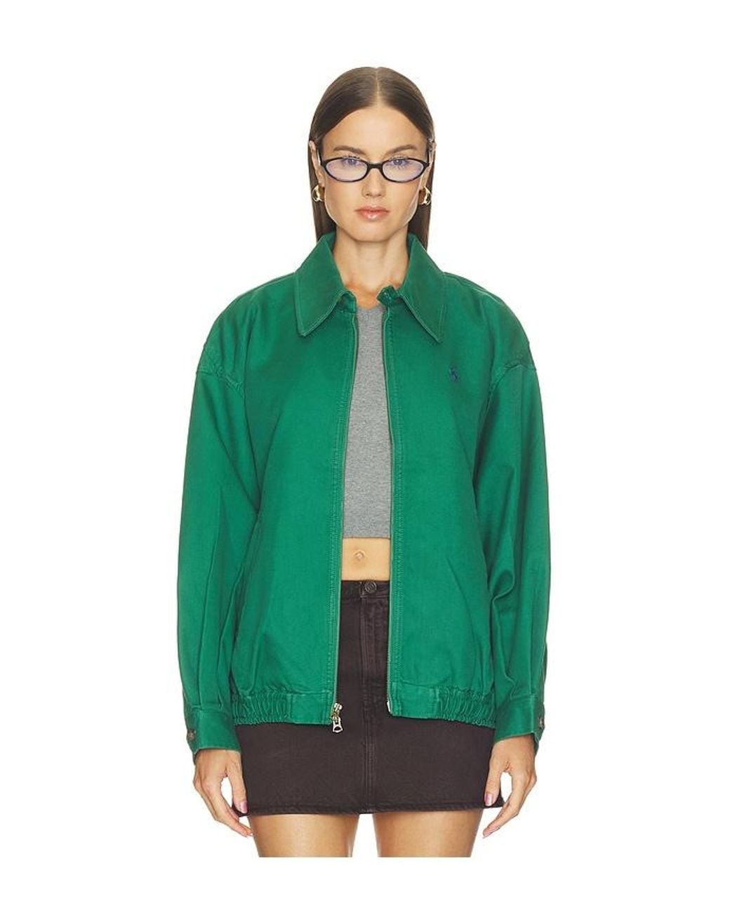 Polo Ralph Lauren Green Cotton Twill Bomber Jacket