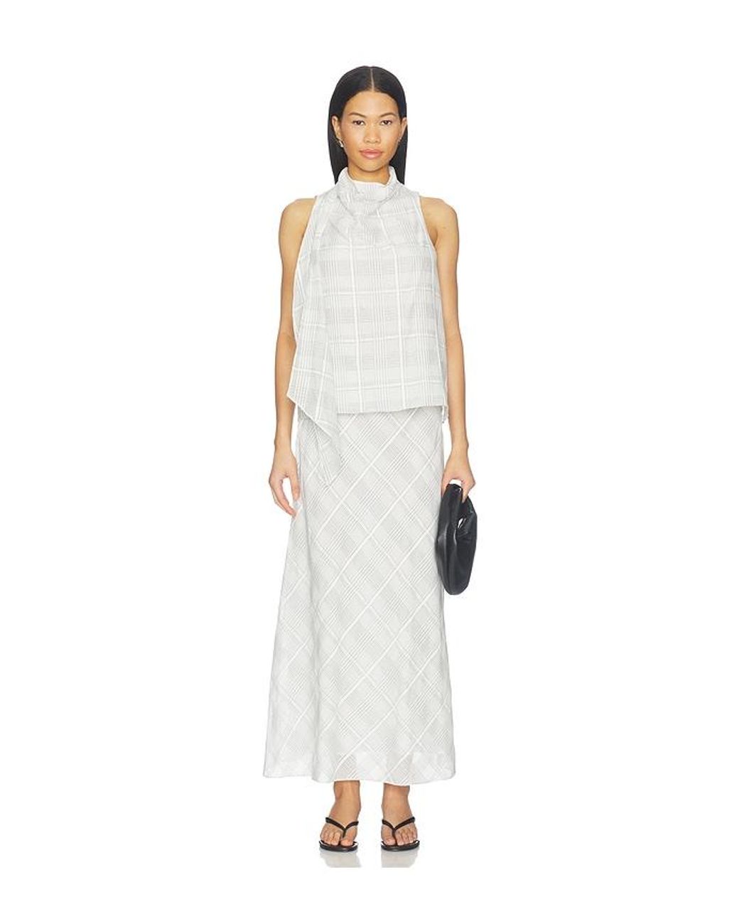 Rag & Bone White Adela Plaid Top