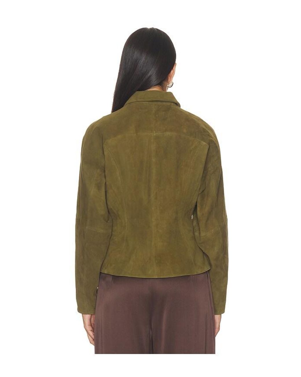 The Sei Brown Fitted Leather Jacket