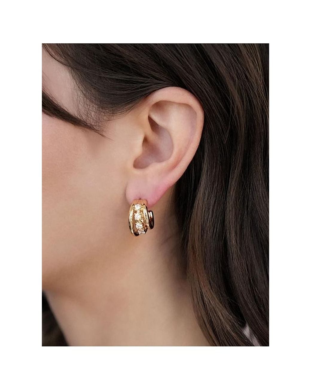 Ettika Metallic Mini Gleam Hoop Earrings
