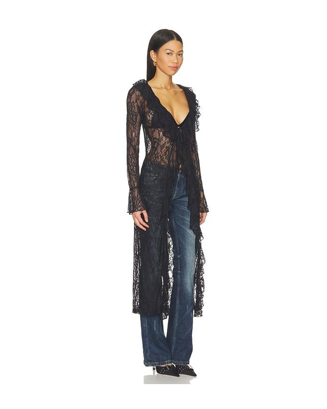 MORE TO COME Blue Alisia Duster Top