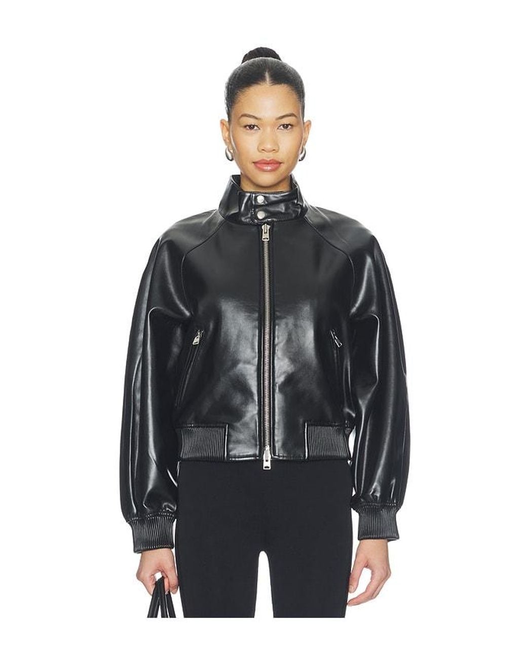 Agolde Black Nova Bomber Jacket