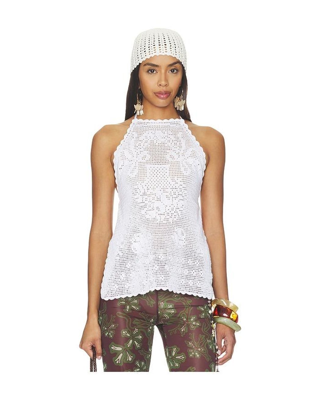 KETTEL ATELIER White Finka Crochet Top