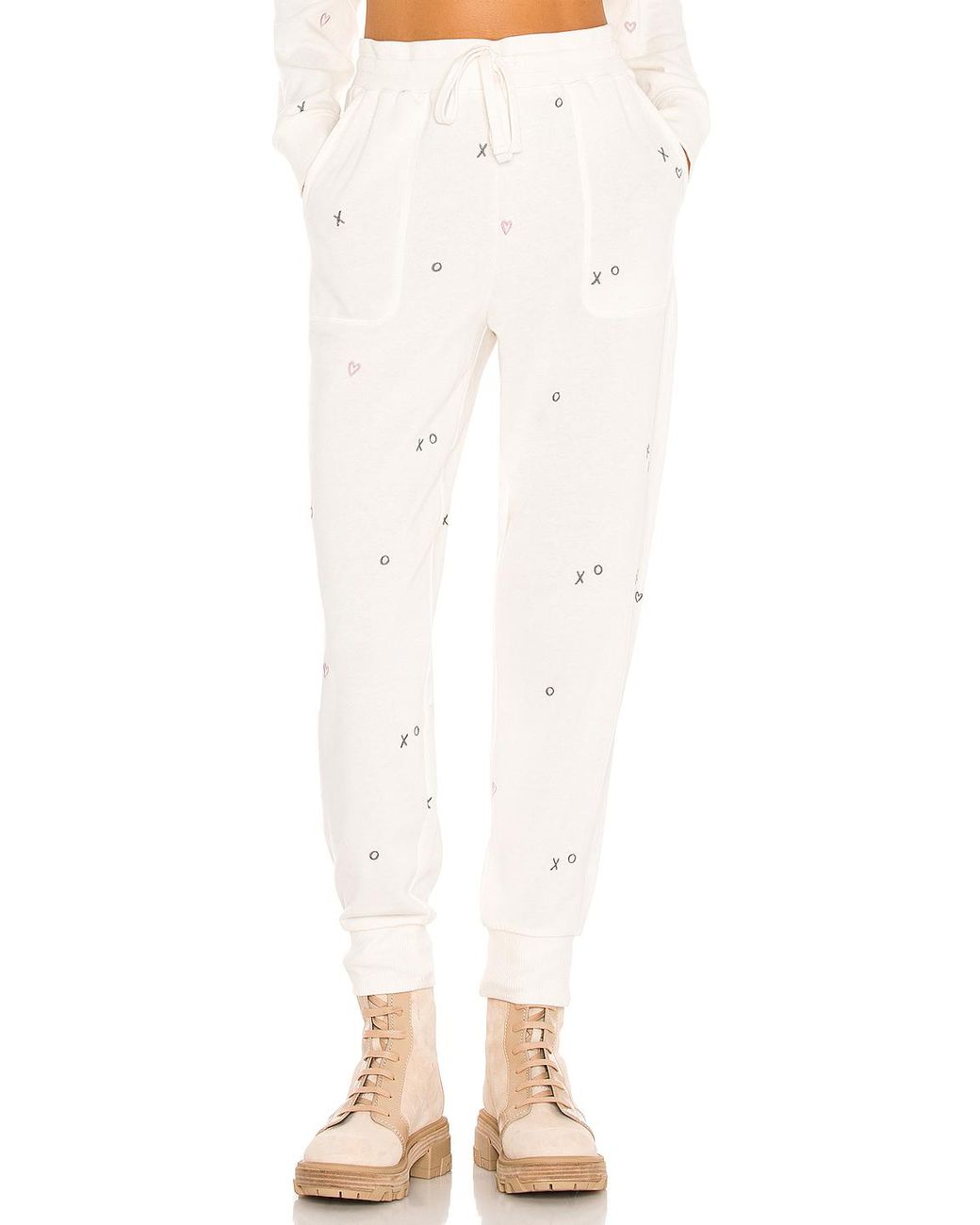 Splendid Snowland Embroidered Jogger in Ivory (White) - Lyst