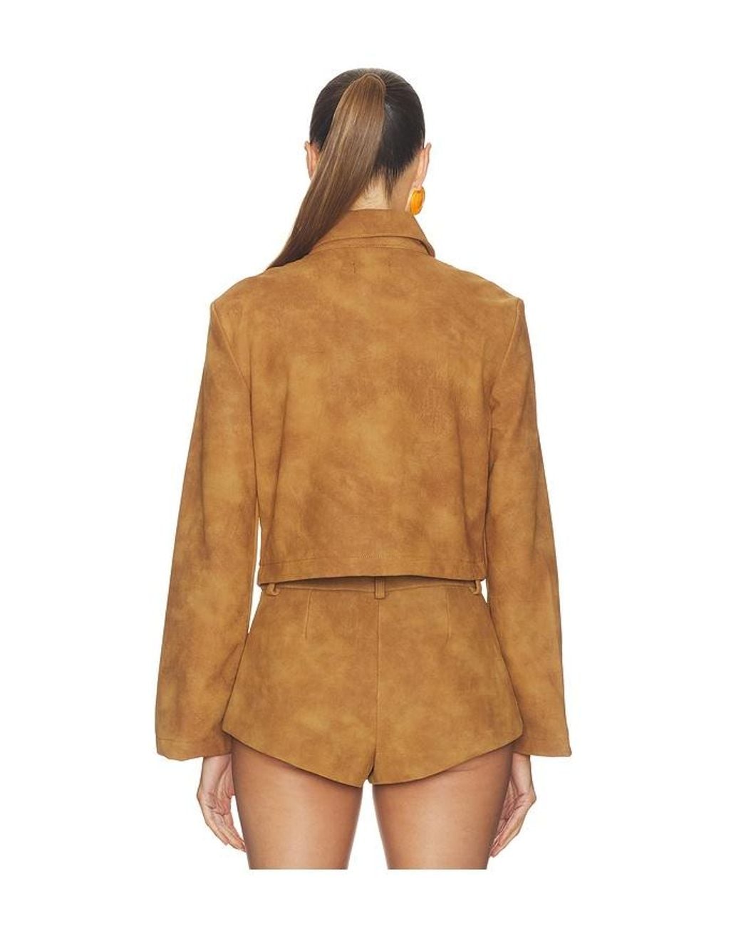 Bardot Brown Lorenzo Croc Faux Suede Jacket