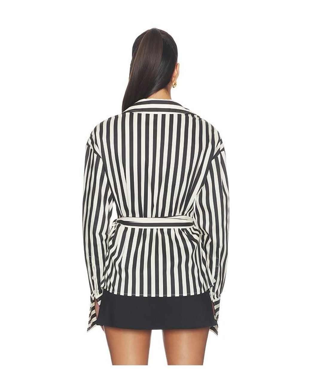 Simon Miller Black Anya Poplin Wrap Top