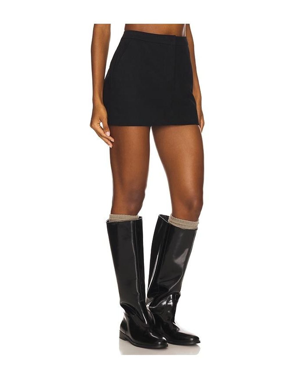 Line & Dot Black Eton Mini Skirt