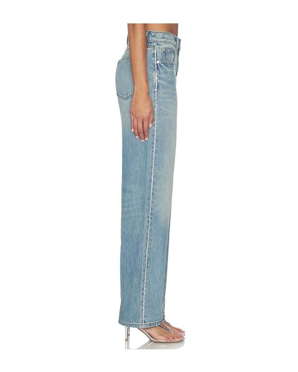 Alexander Wang Blue Ez Jeans With Embellished Chain