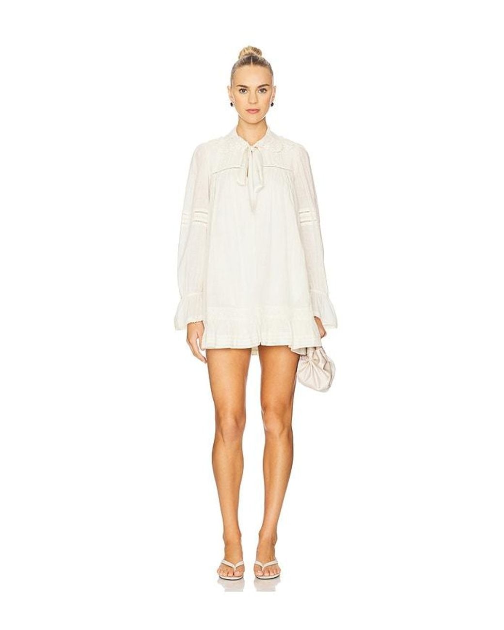 Free People White 5 O'Clock Time Mini Dress