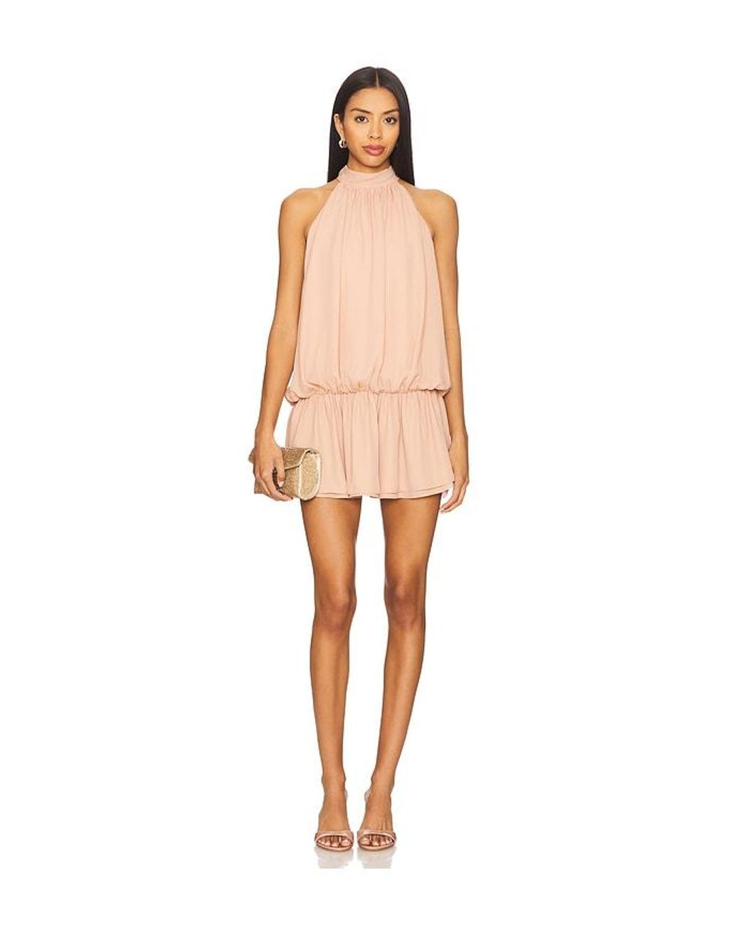 MORE TO COME Natural Kassia Mini Dress