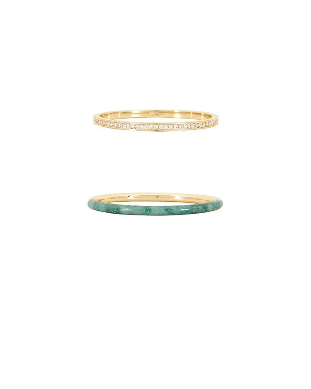 Roxanne Assoulin Multicolor Semi Stone Channel Set Hinged Cuff Set Of 2