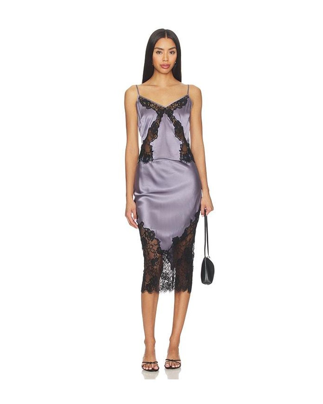 Fleur du Mal Purple Juliet Lace Silk Cami Top