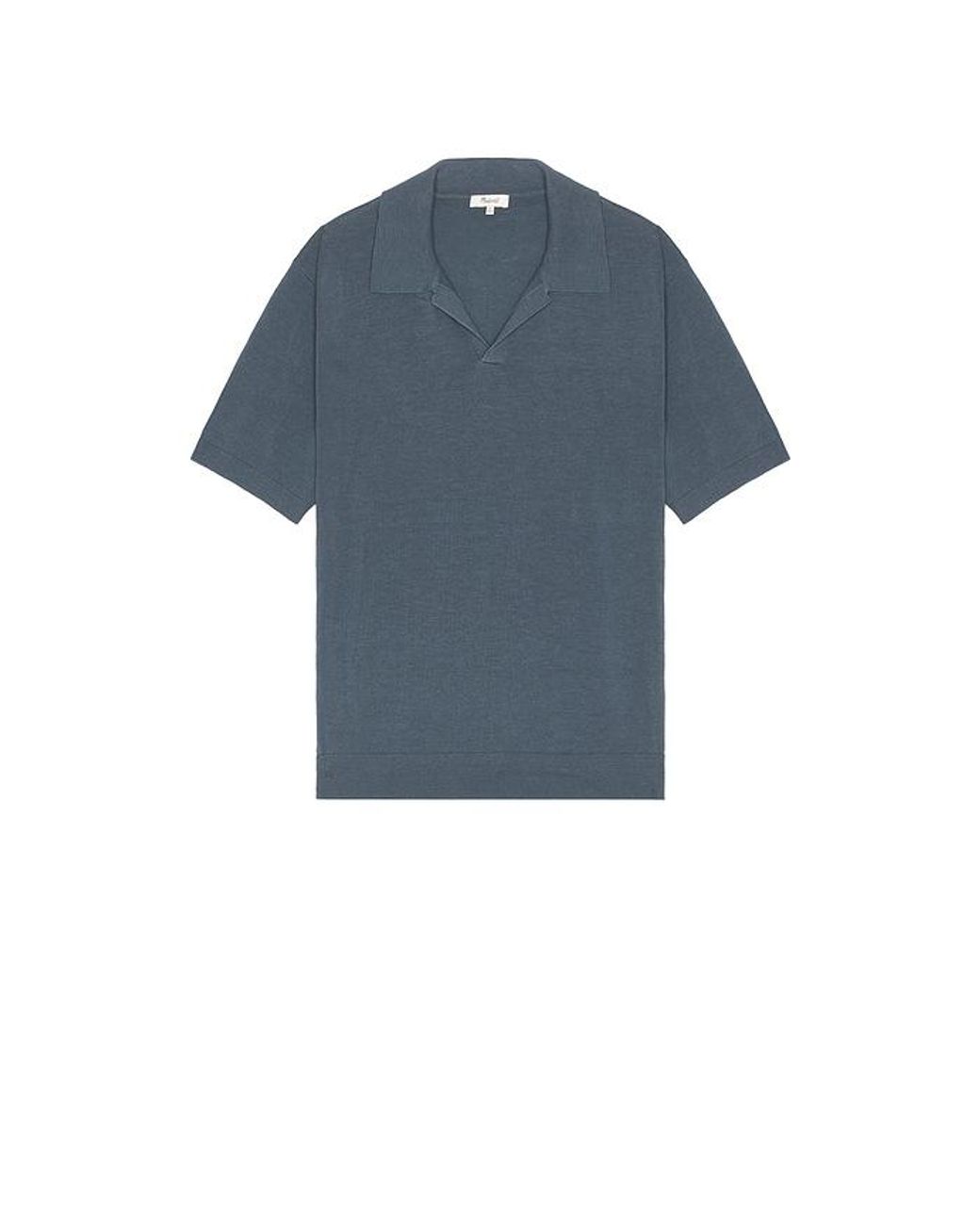 Madewell Blue Johnny Collar Knitted Polo for men