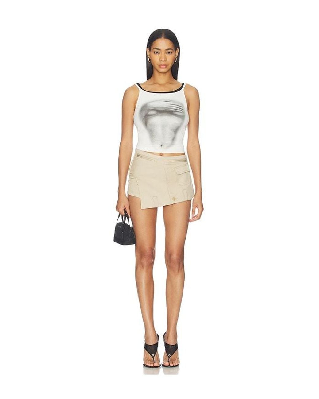 MARRKNULL White Deconstructed Utility Short