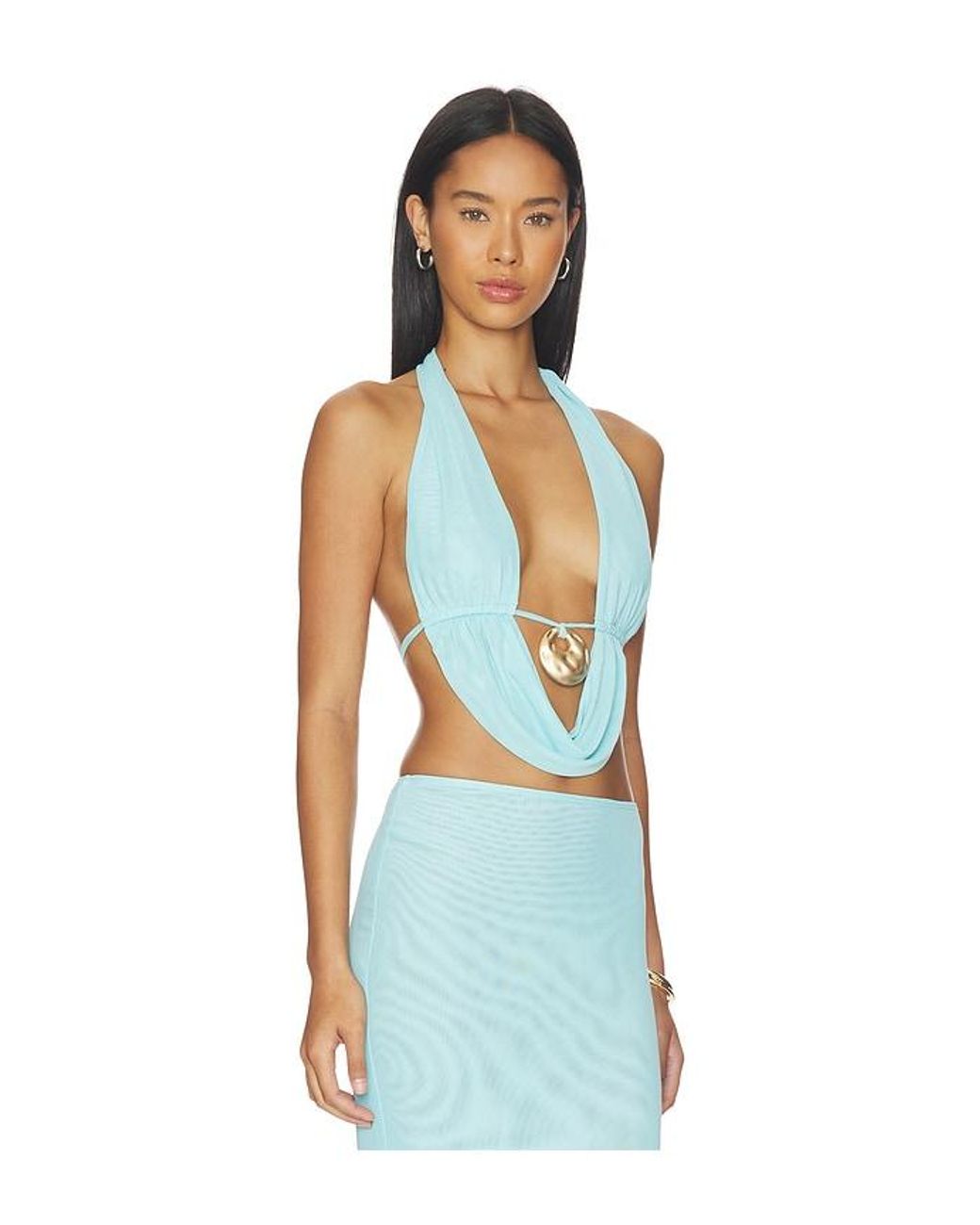 superdown Blue Saylor Halter Top