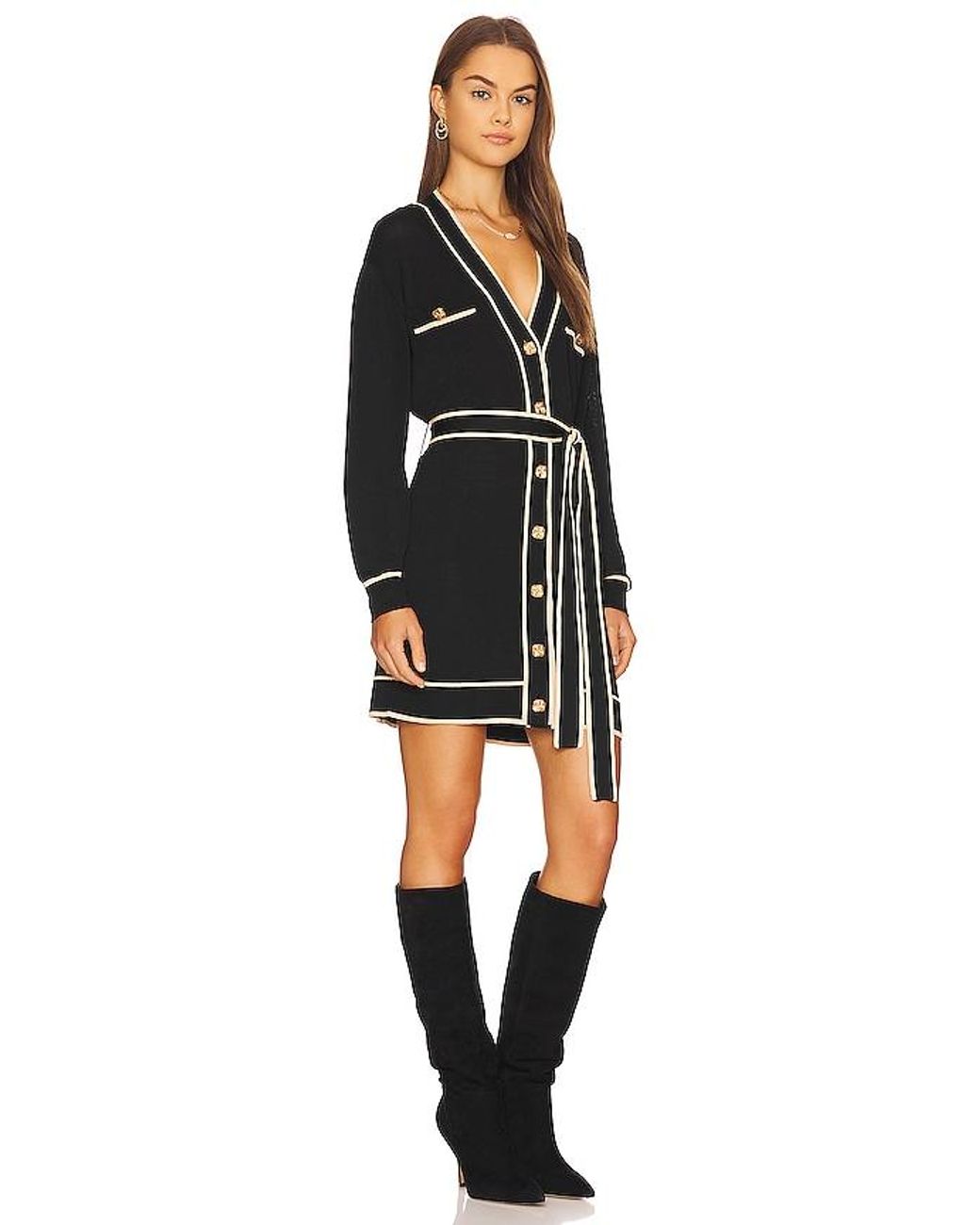 Lovers + Friends Black Lovers + Friends Natalie Belted Dress